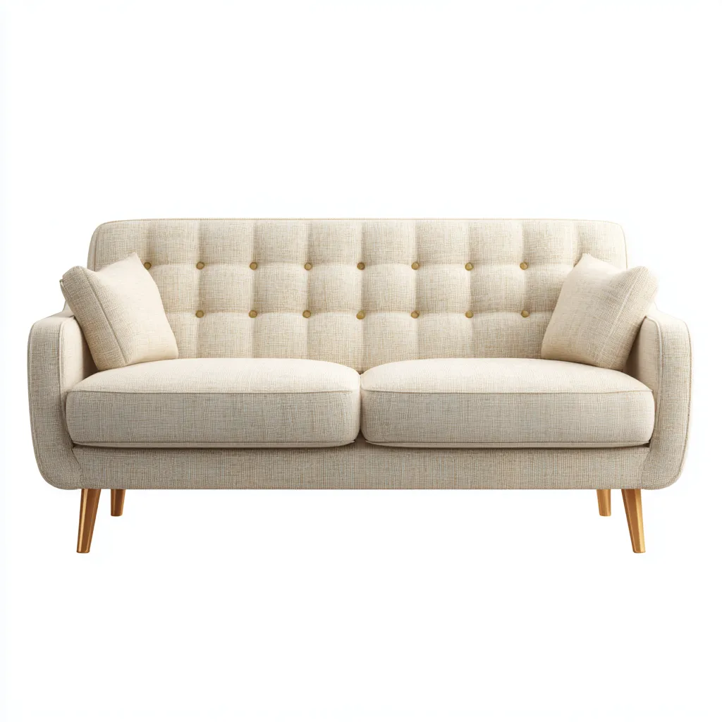 Twee zitsbank - stof - 160x88x83 cm - beige - retro ontwerp-Chicuse