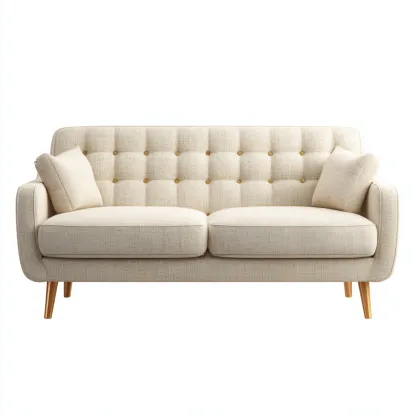 Twee zitsbank - stof - 160x88x83 cm - beige - retro ontwerp-Chicuse