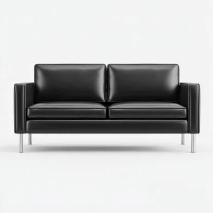 Twee zitsbank - leer - 172x88x84 cm - zwart - modern ontwerp-Chicuse