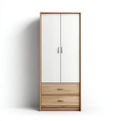 Kledingkast - Hout - 85x52x185 cm - Eiken-wit - Modern design met lades-Chicuse