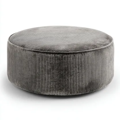 Poef - ribfluwelen bekleding - 85x85x35 cm - donkergrijs - modern ontwerp-Chicuse