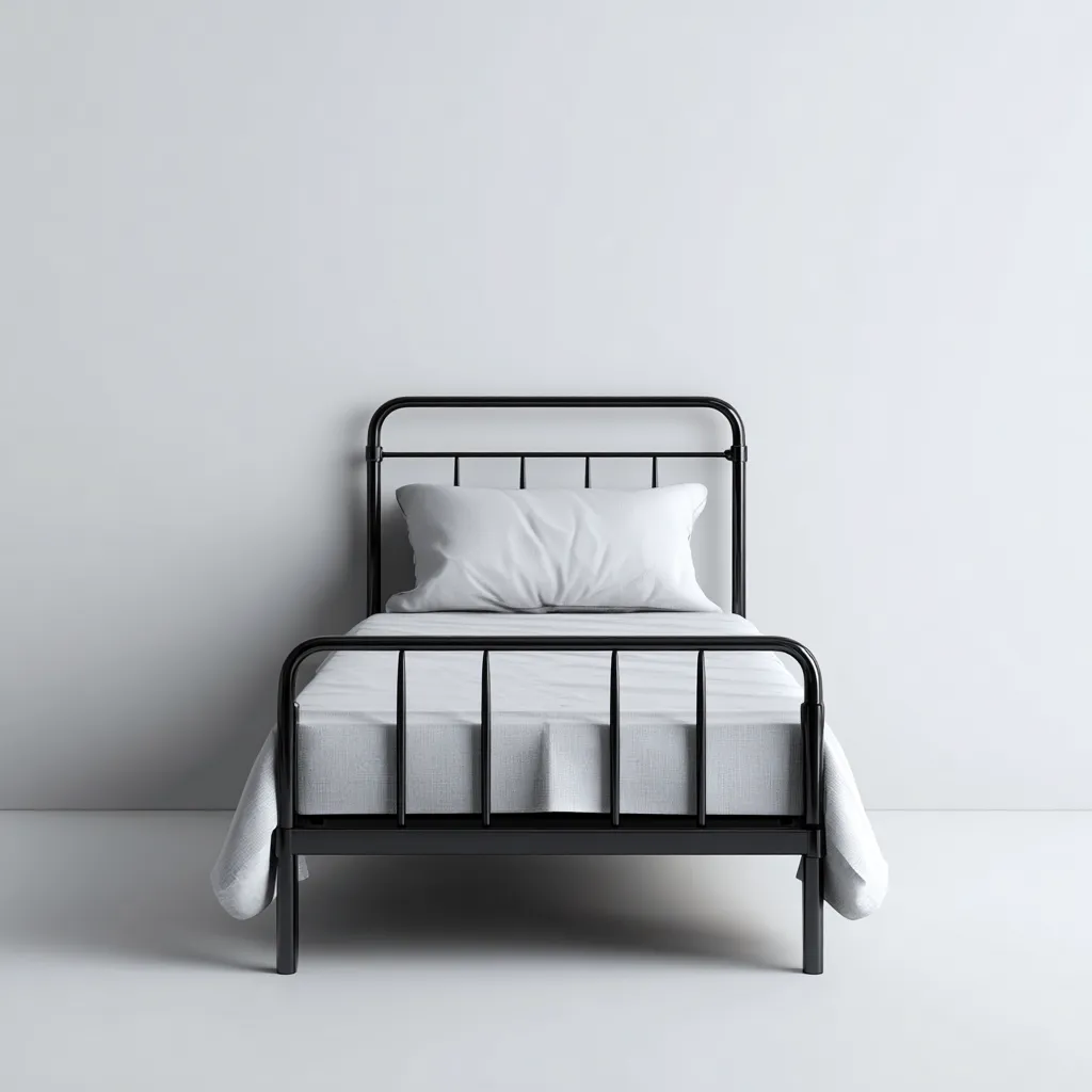 Eenpersoonsbed - Metaal - 200x100x95 cm - Zwart - Industrieel ontwerp-Chicuse