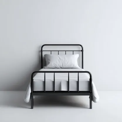 Eenpersoonsbed - Metaal - 200x100x95 cm - Zwart - Industrieel ontwerp-Chicuse