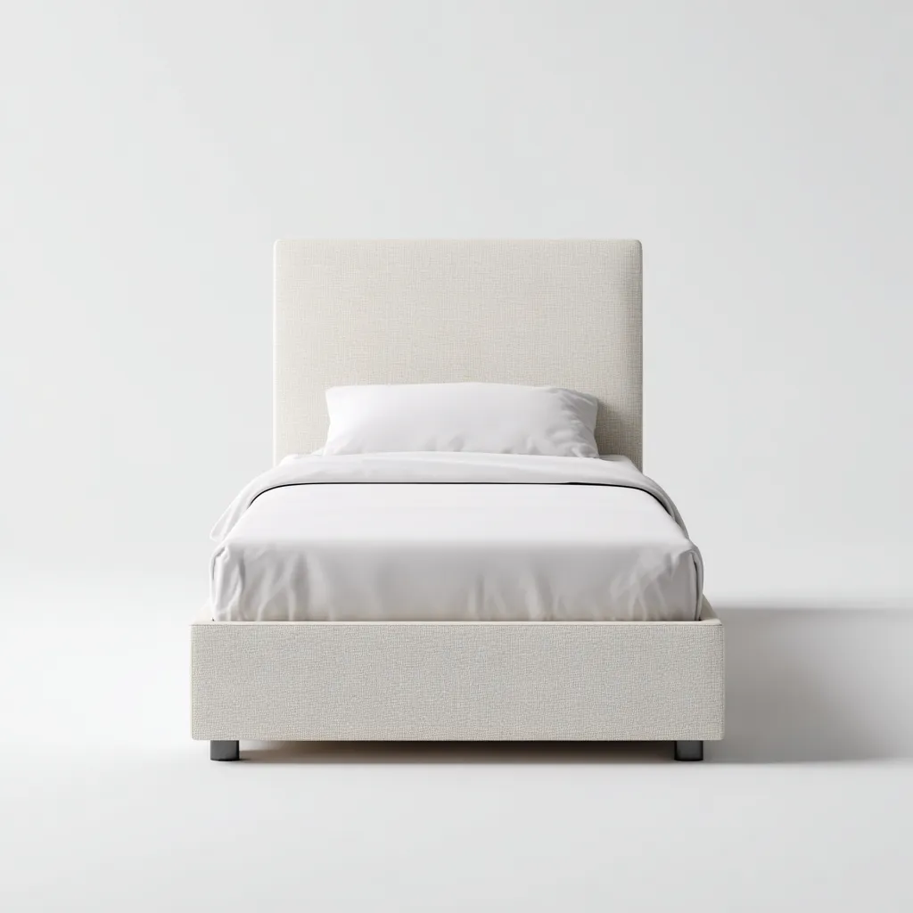 Eenpersoonsbed - Stof-Hout - 200x100x95 cm - Crèmekleur - Modern minimalistisch ontwerp-Chicuse