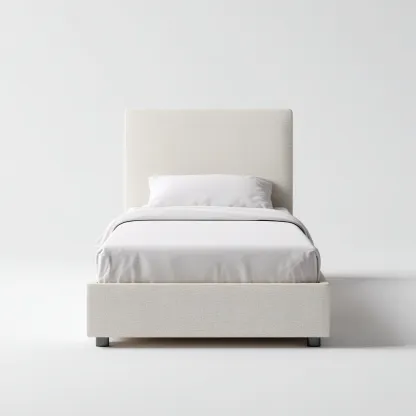 Eenpersoonsbed - Stof-Hout - 200x100x95 cm - Crèmekleur - Modern minimalistisch ontwerp-Chicuse