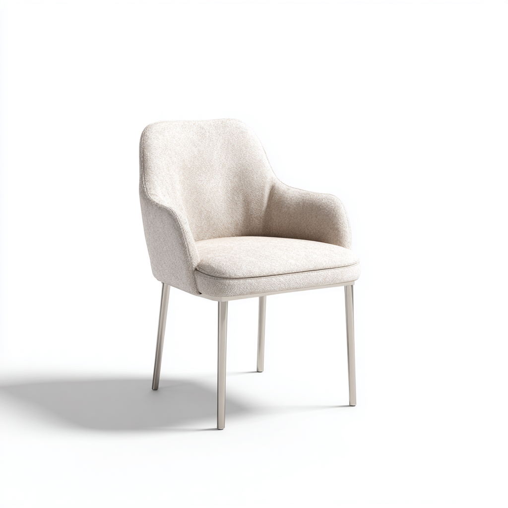 Fauteuil - stof bekleding - 58x60x82 cm - beige - modern ontwerp voor eetkamer of woonkamer-Chicuse