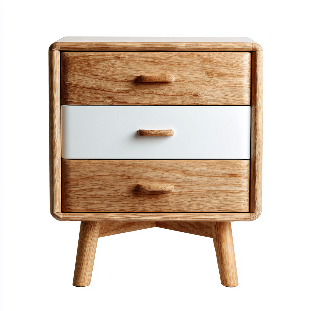 Archiefkast - Hout - 42x36x67 cm - Wit-Bruin - Scandinavisch ontwerp-Chicuse