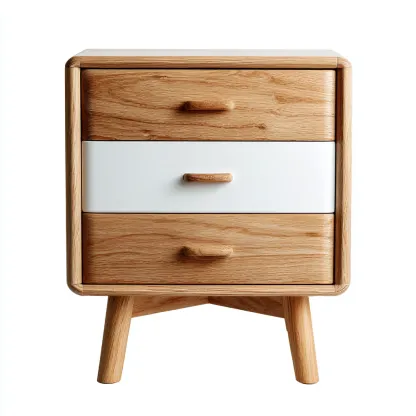 Archiefkast - Hout - 42x36x67 cm - Wit-Bruin - Scandinavisch ontwerp-Chicuse