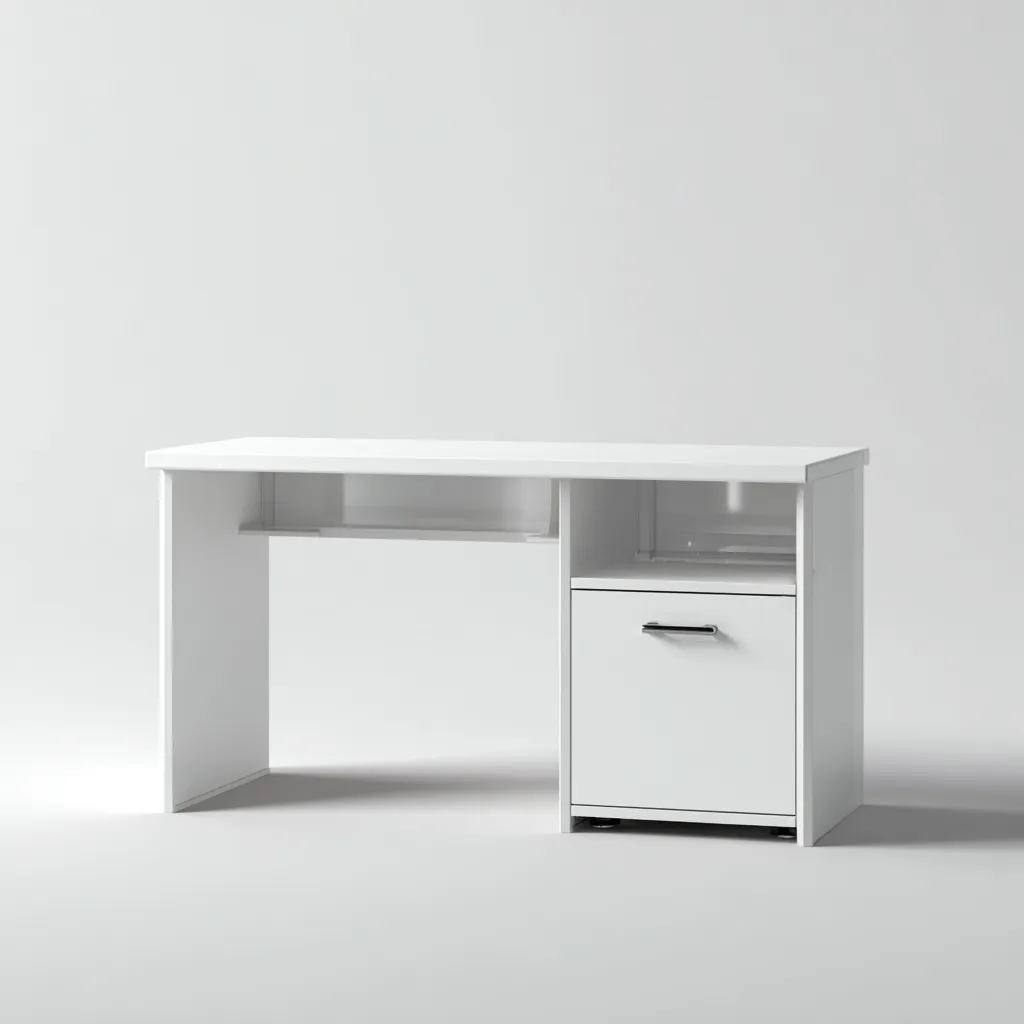 Bureau - Hout - 120x55x75 cm - Wit - Modern ontwerp met opbergruimte-Chicuse