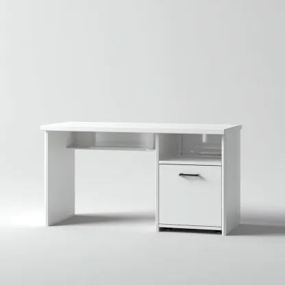 Bureau - Hout - 120x55x75 cm - Wit - Modern ontwerp met opbergruimte-Chicuse