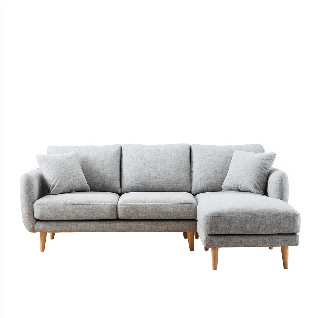 Hoekbank - stof - 268x178x85 cm - lichtgrijs - Scandinavisch ontwerp-Chicuse