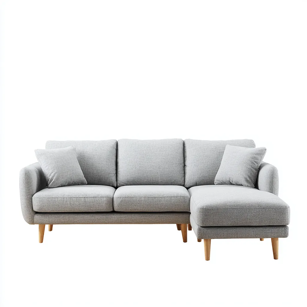 Hoekbank - stof - 268x178x85 cm - lichtgrijs - Scandinavisch ontwerp-Chicuse