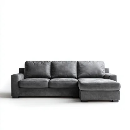 Hoekbank - fluweel - 275x180x85 cm - grijs - modern ontwerp-Chicuse