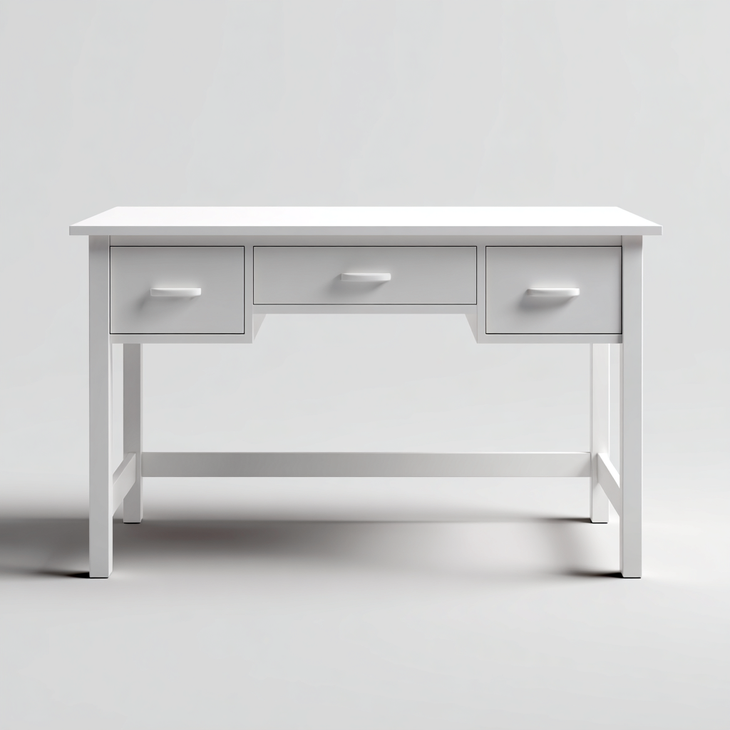 Bureau - Hout - 120x60x75 cm - Wit - Klassiek ontwerp met lades-Chicuse