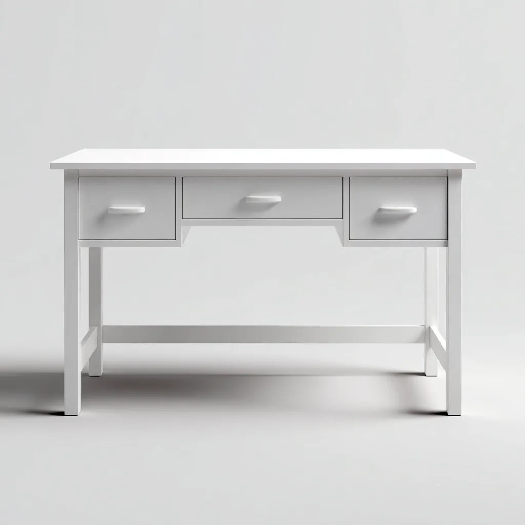 Bureau - Hout - 120x60x75 cm - Wit - Klassiek ontwerp met lades-Chicuse
