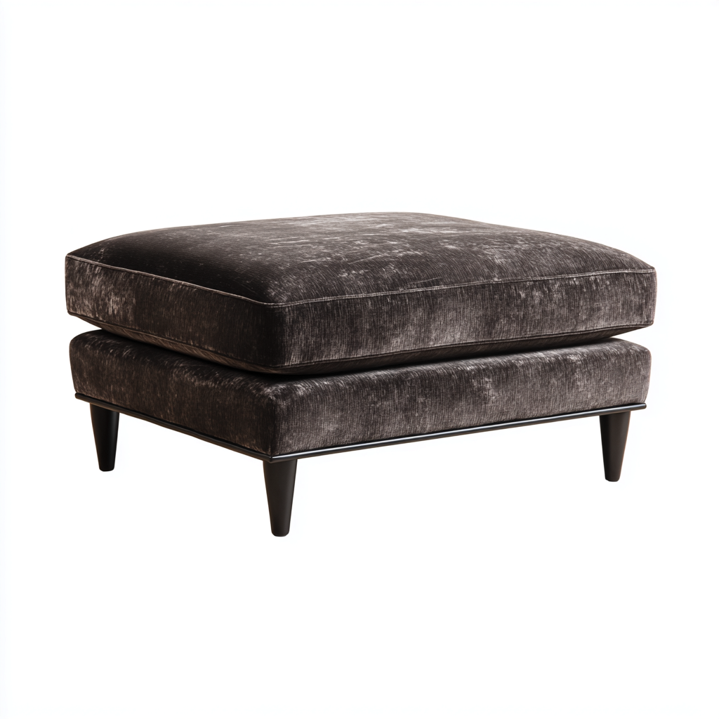 Poef fluweel 85x70x42 cm - donkerbruin - modern elegant design-Havenaro