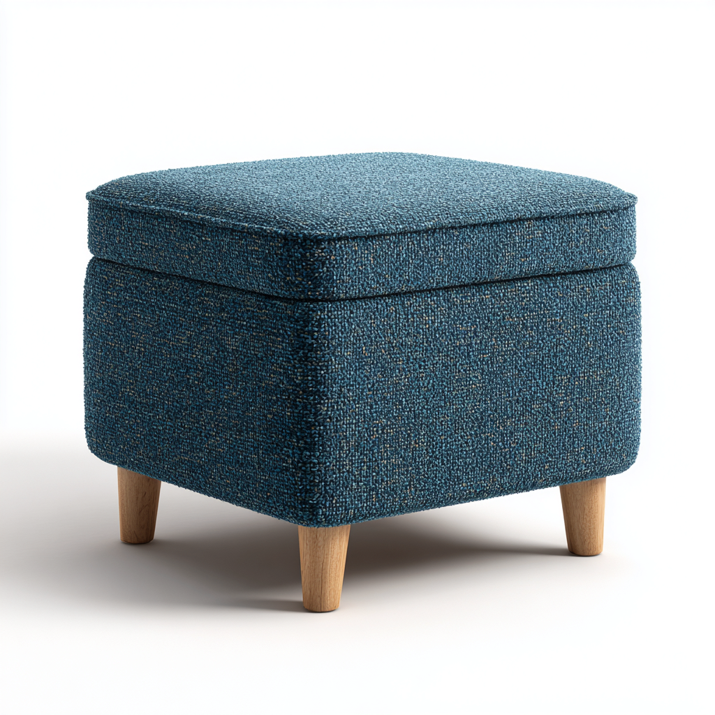 Poef stof met opbergruimte 40x40x42 cm - blauw - modern design-Havenaro