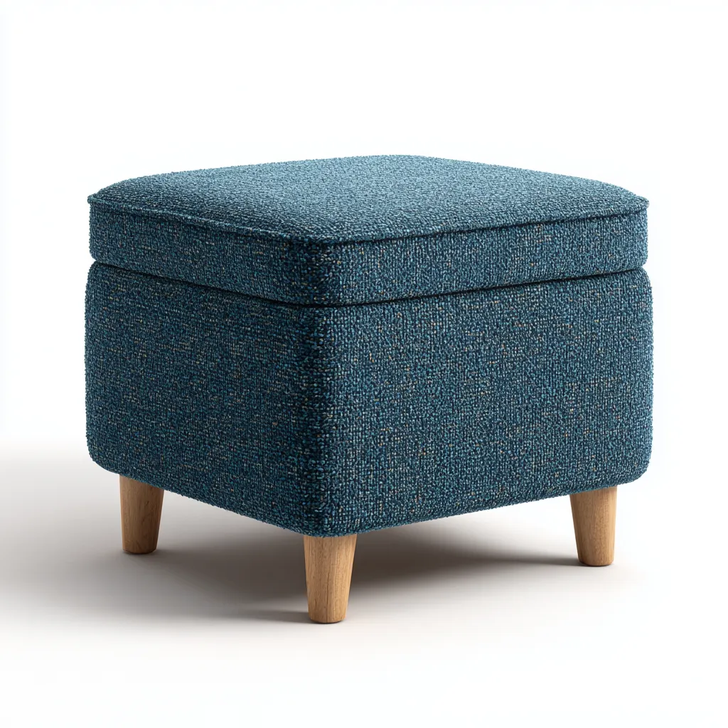 Poef stof met opbergruimte 40x40x42 cm - blauw - modern design-Havenaro