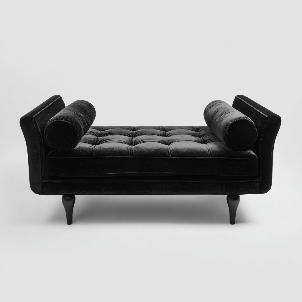 Slaapkamerbankje fluweel zwart 130x50x60 cm - Elegant ontwerp met armleuningen-Havenaro