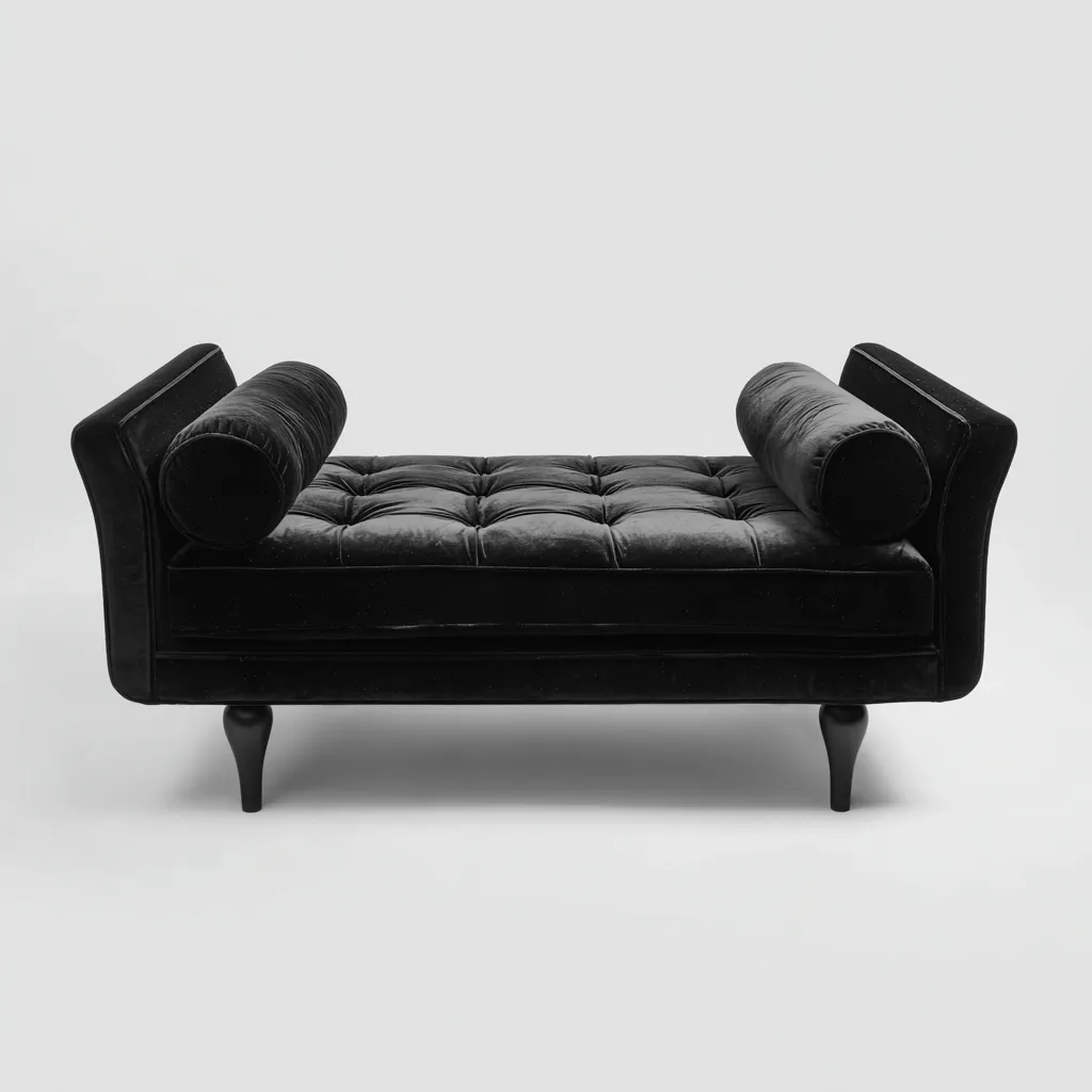 Slaapkamerbankje fluweel zwart 130x50x60 cm - Elegant ontwerp met armleuningen-Havenaro