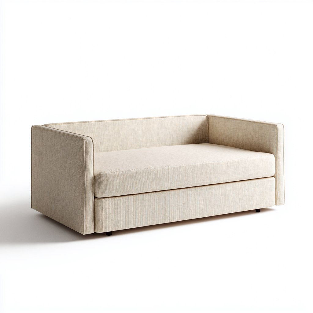 Slaapbank in stof met opbergruimte 200x140x80 cm - beige - modern ontwerp-Havenaro