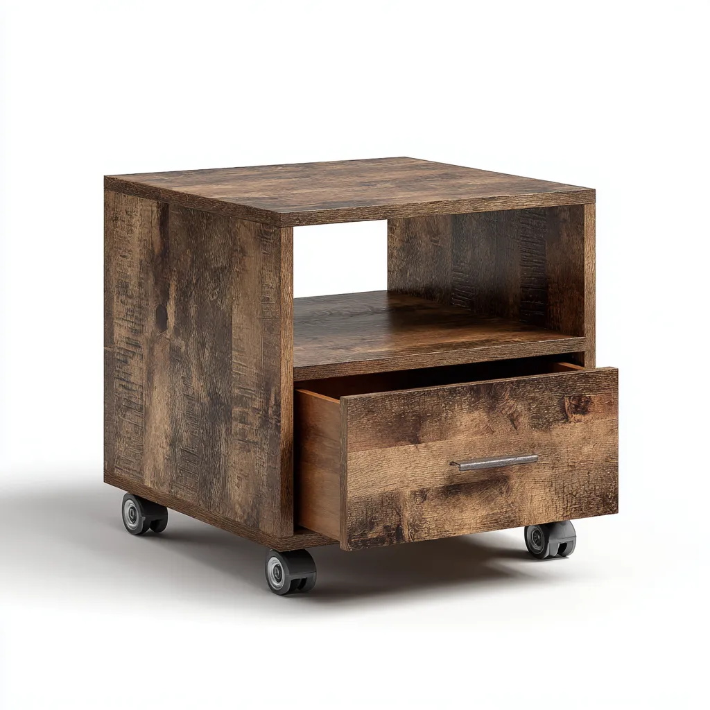 Archiefkast - hout - 45x38x52 cm - donkerbruin - industrieel ontwerp-Havenaro