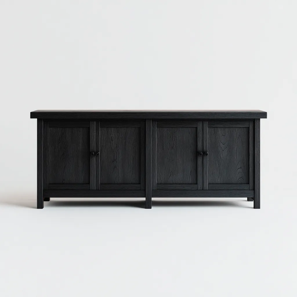 Tv meubel hout - 180x45x70 cm - zwart - minimalistisch ontwerp-Havenaro