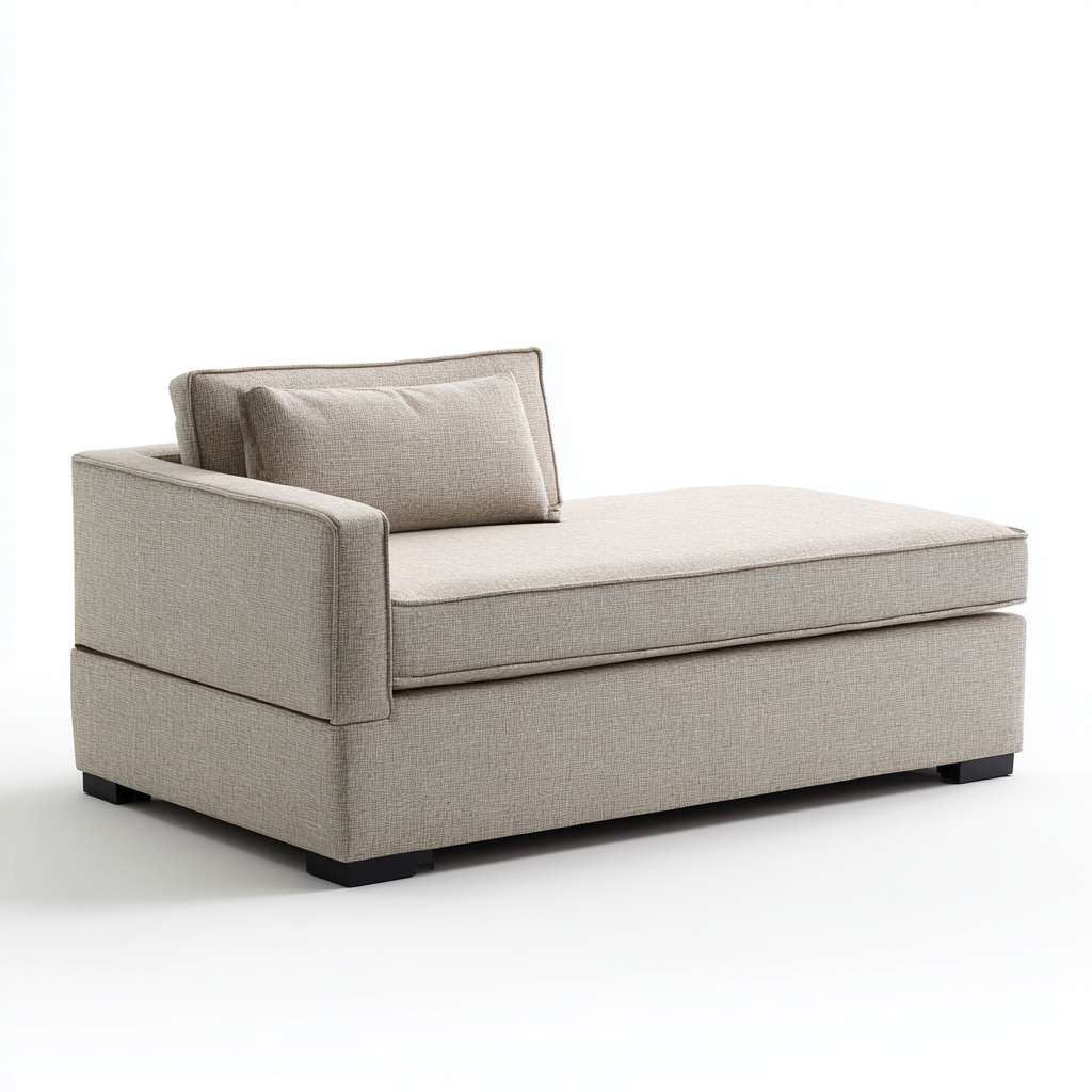 Slaapbank in stof 160x90x80 cm - beige - modern ontwerp-Havenaro