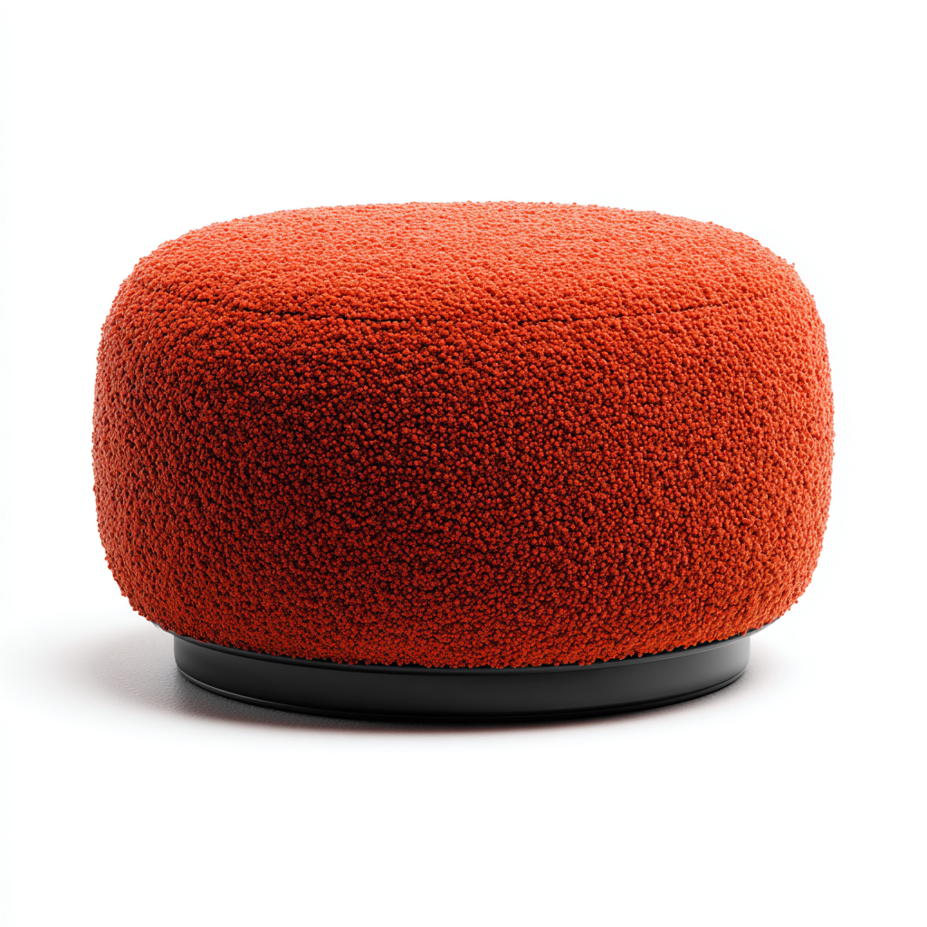 Poef bouclé stof 60x60x38 cm - donkeroranje - modern design-Havenaro