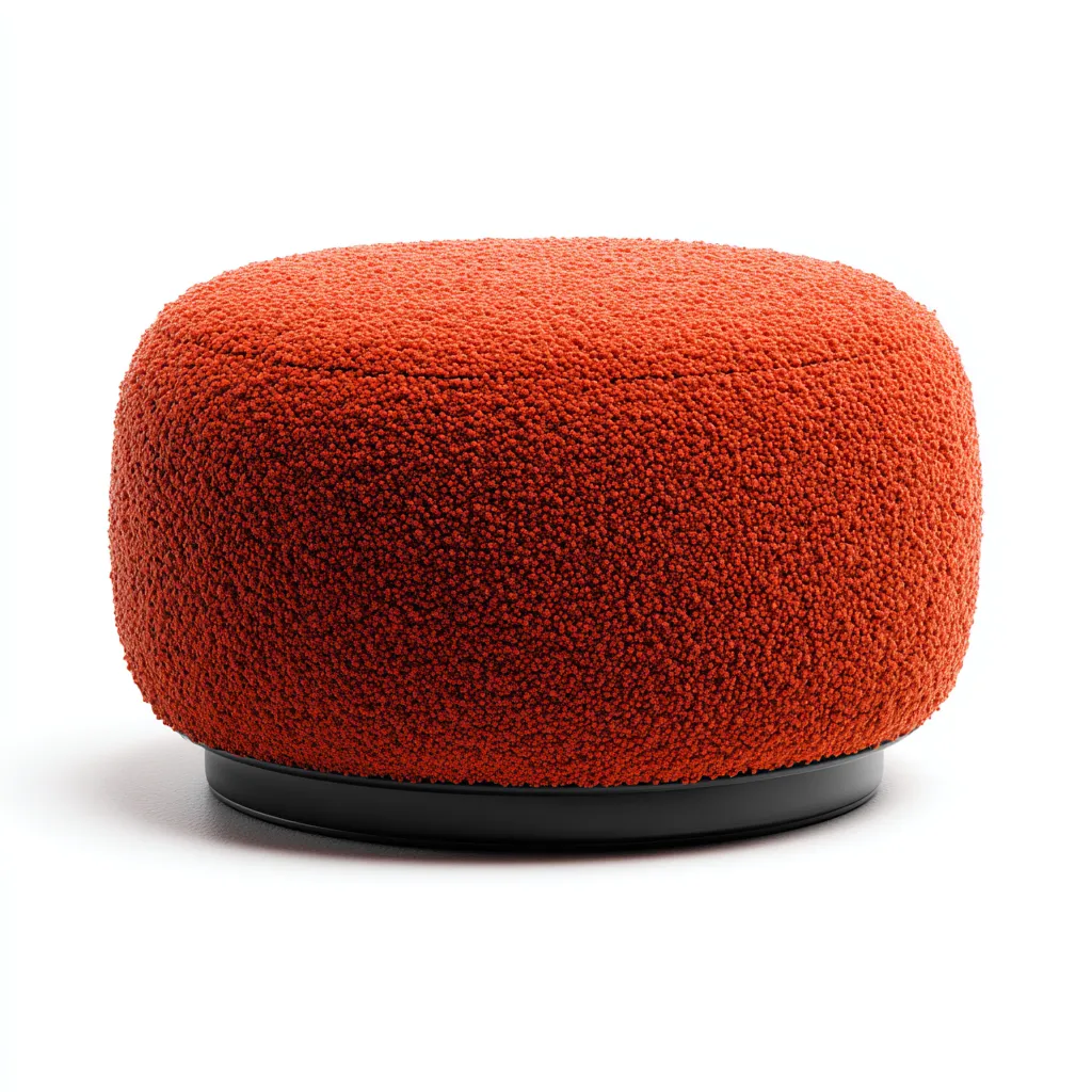 Poef bouclé stof 60x60x38 cm - donkeroranje - modern design-Havenaro