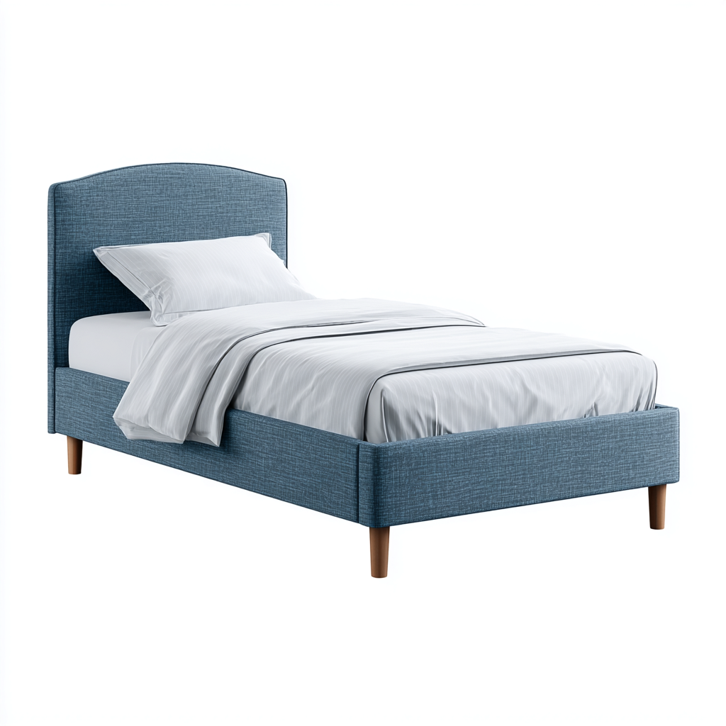 Eenpersoonsbed stofbekleding 200x90x100 cm - blauw - modern ontwerp-Havenaro