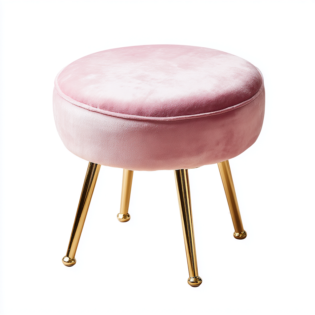 Poef fluweel 34x34x45 cm - roze - modern glam design-Havenaro