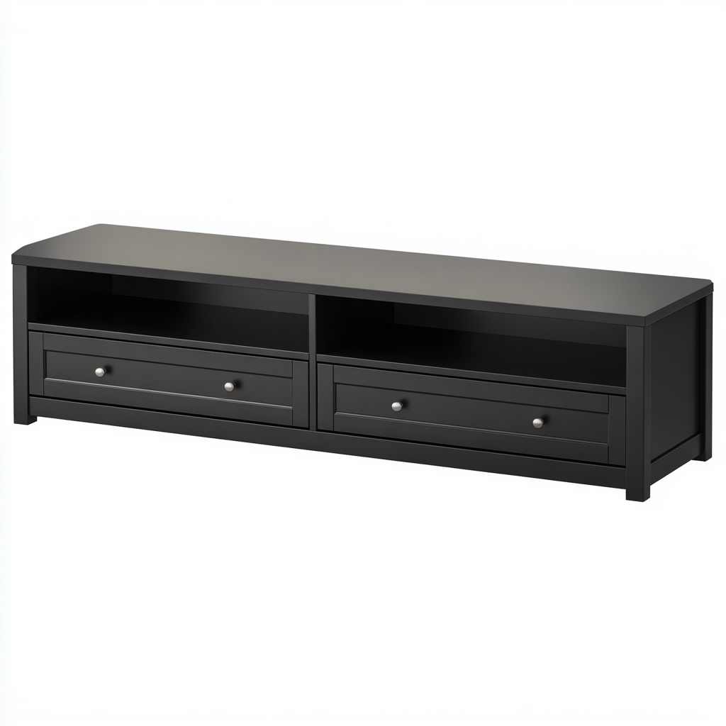 Tv meubel hout - 150x40x45 cm - zwart - modern ontwerp-Havenaro