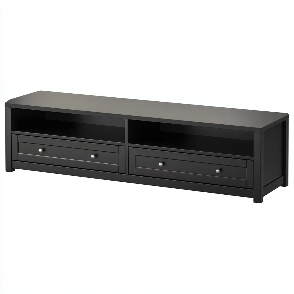 Tv meubel hout - 150x40x45 cm - zwart - modern ontwerp-Havenaro