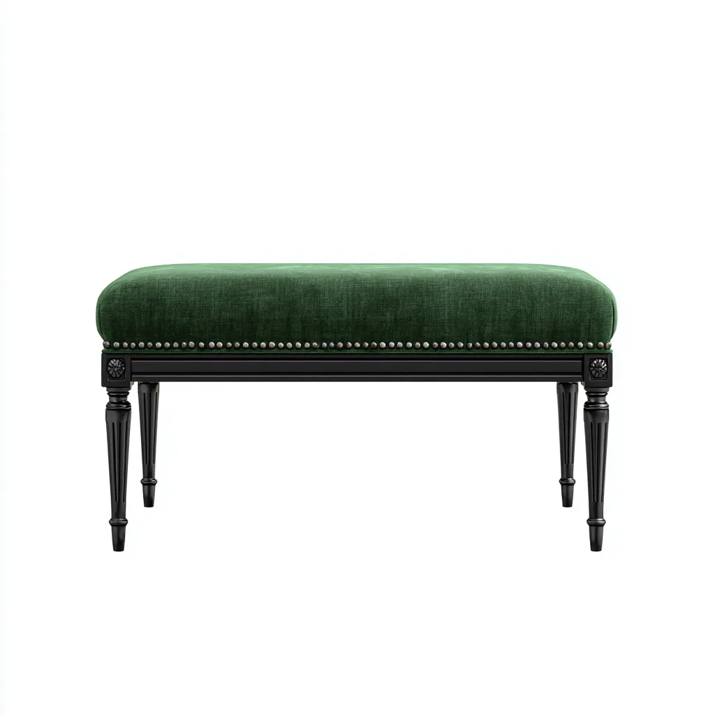 Slaapkamerbankje - Fluwelen bekleding en zwart houten frame - 110x40x48 cm - Donkergroen - Elegant ontwerp-Havenaro