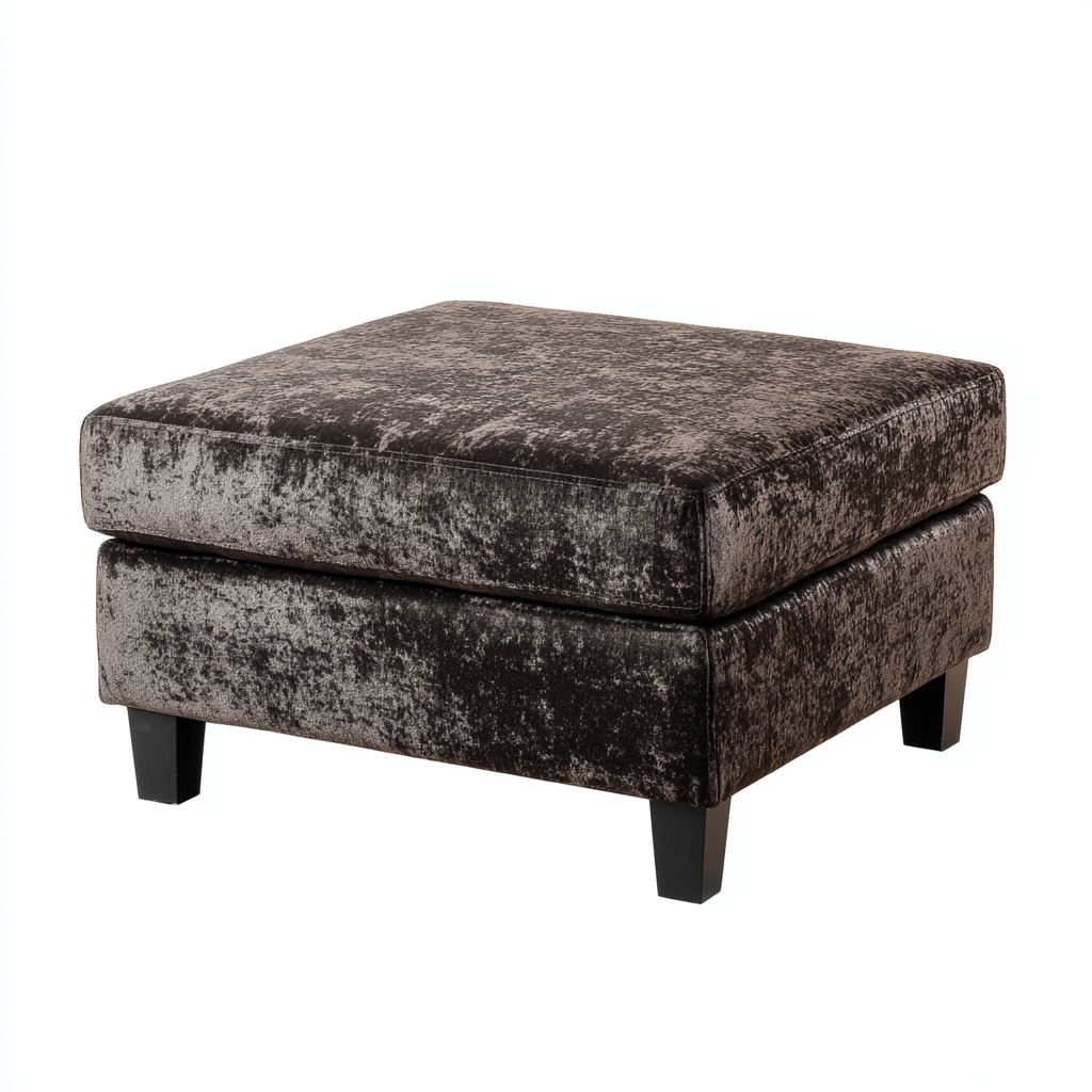 Poef fluweel 80x80x42 cm - donkerbruin - modern design-Havenaro