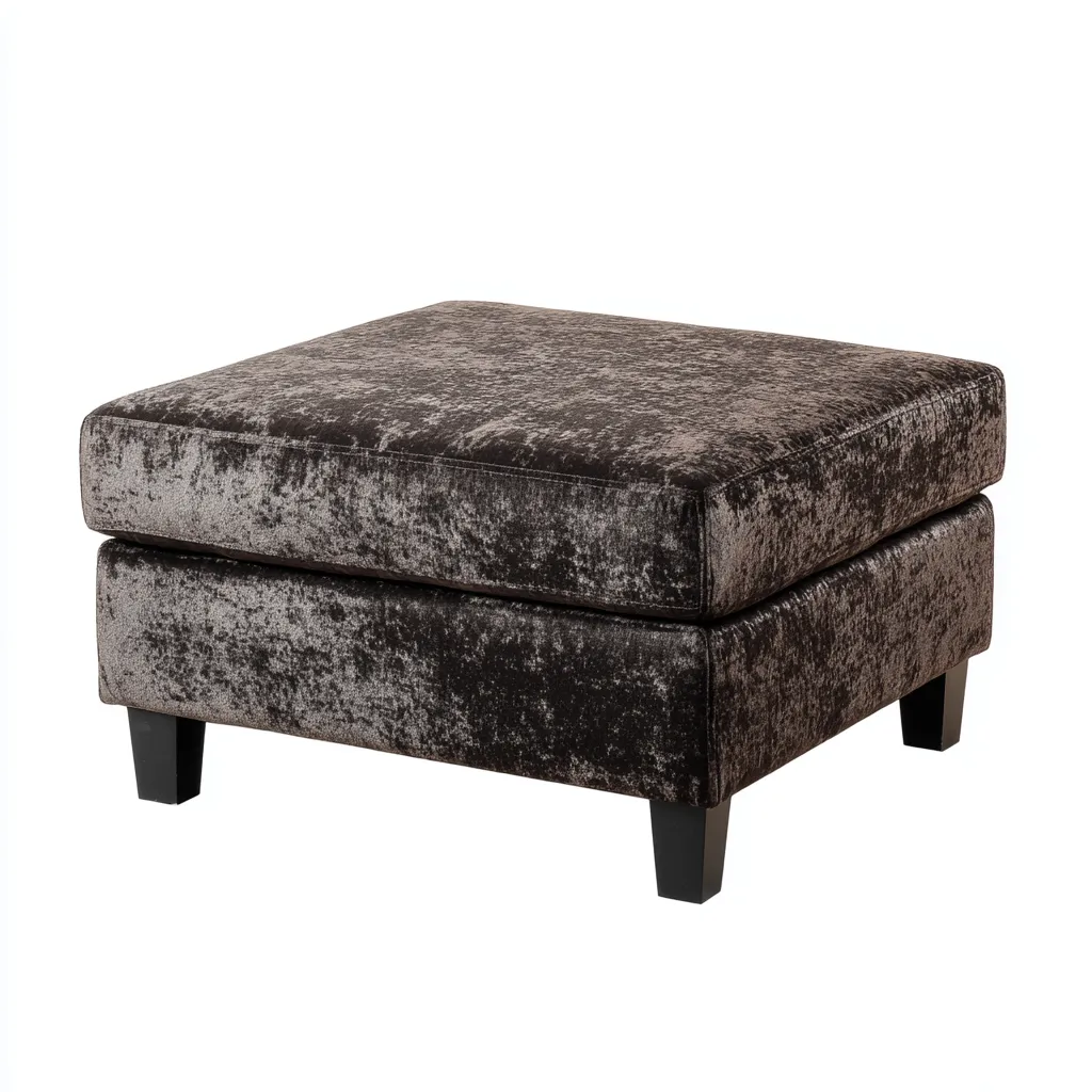 Poef fluweel 80x80x42 cm - donkerbruin - modern design-Havenaro