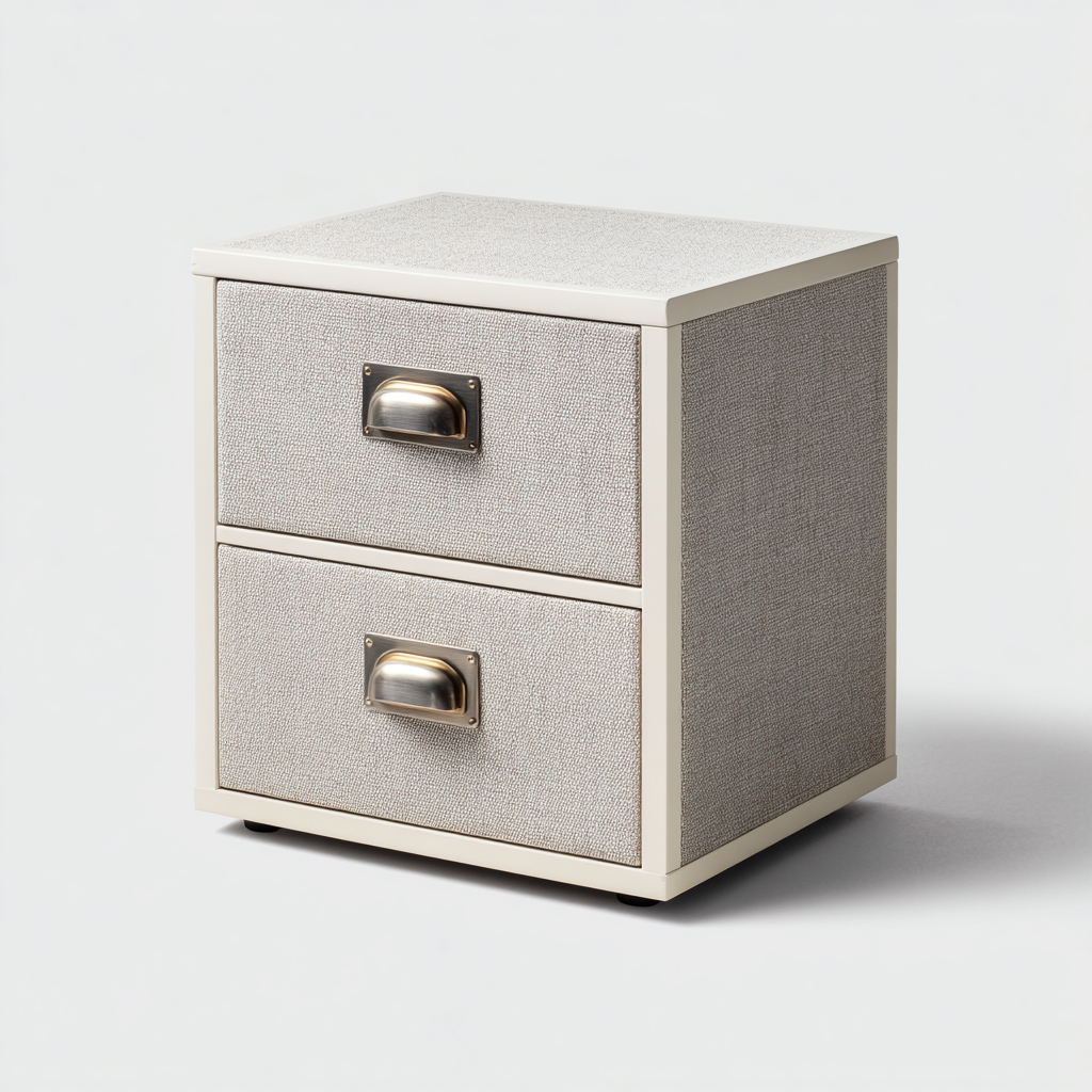 Archiefkast stof en hout lichtgrijs-beige 40x35x45 cm - modern design-Havenaro