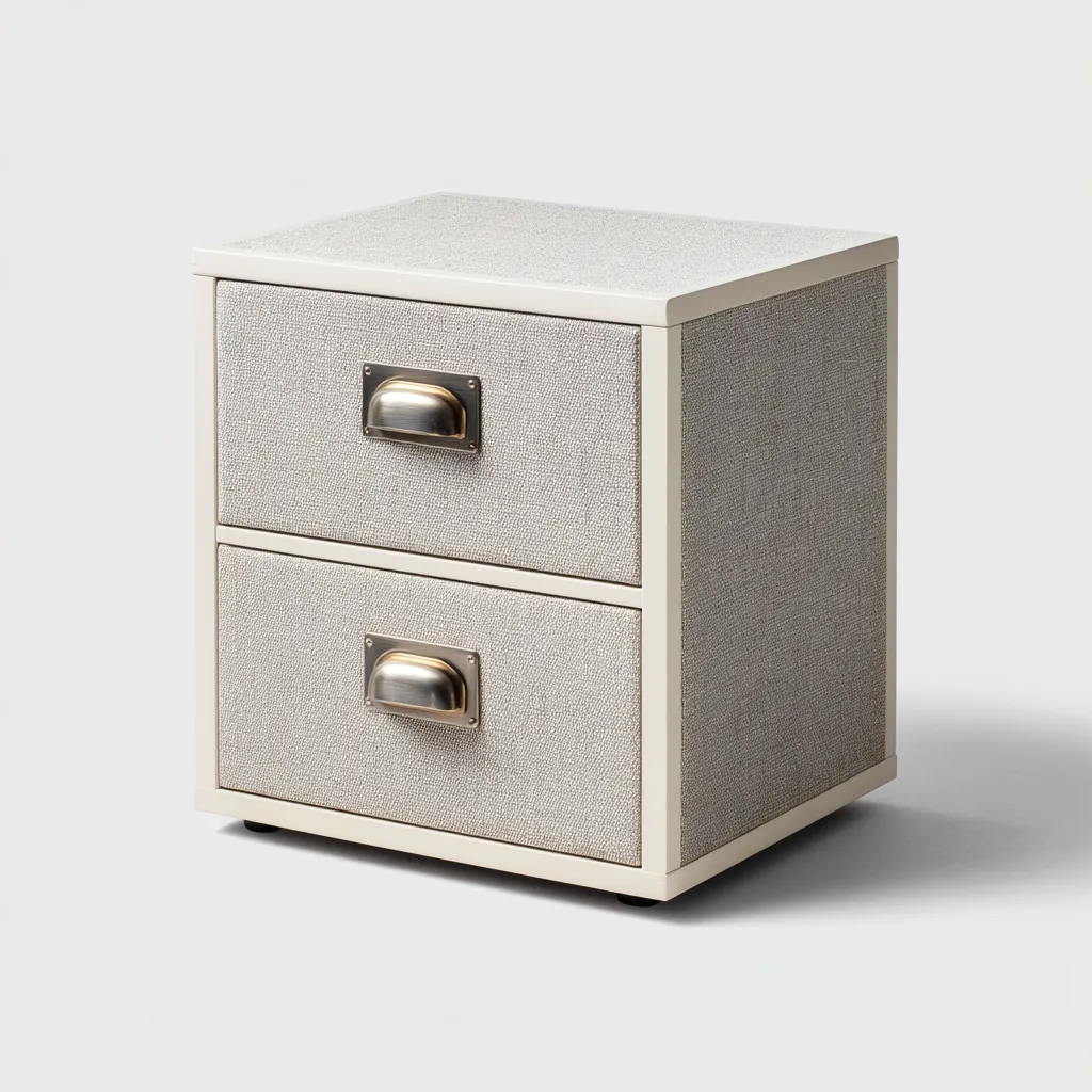 Archiefkast stof en hout lichtgrijs-beige 40x35x45 cm - modern design-Havenaro