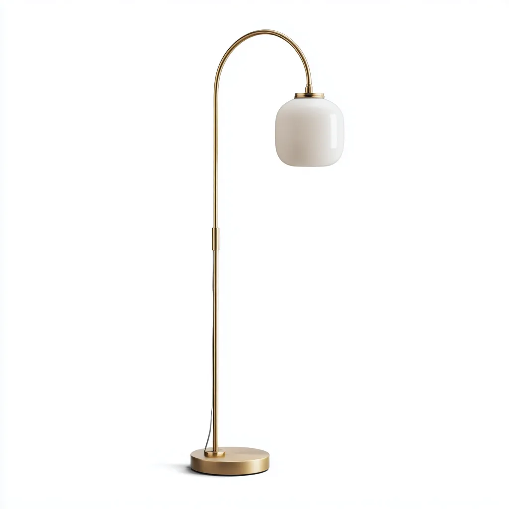 Vloerlamp - metaal en glas - 30x40x160 cm - goud-wit - modern ontwerp-Havenaro