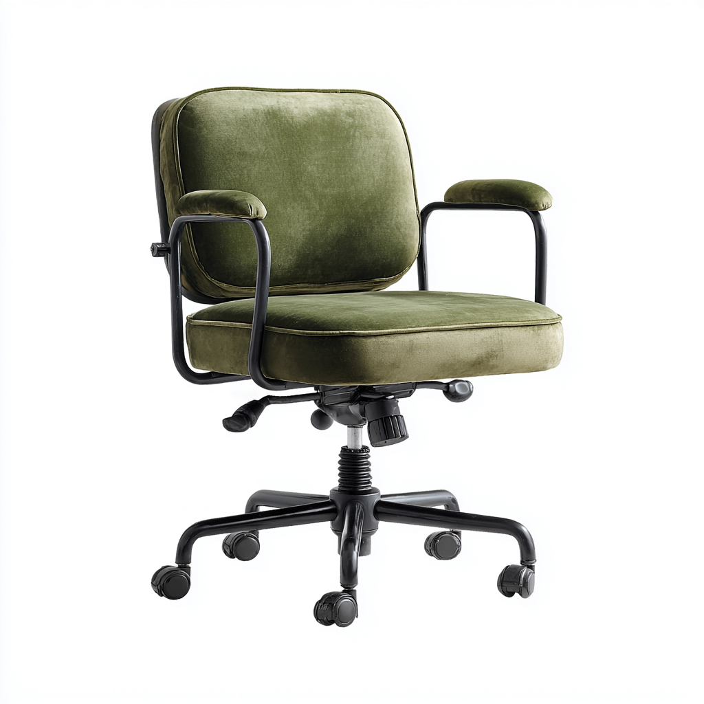 Bureaustoel - fluwelen bekleding - 60x65x90 cm - groen - verstelbaar ontwerp-Havenaro