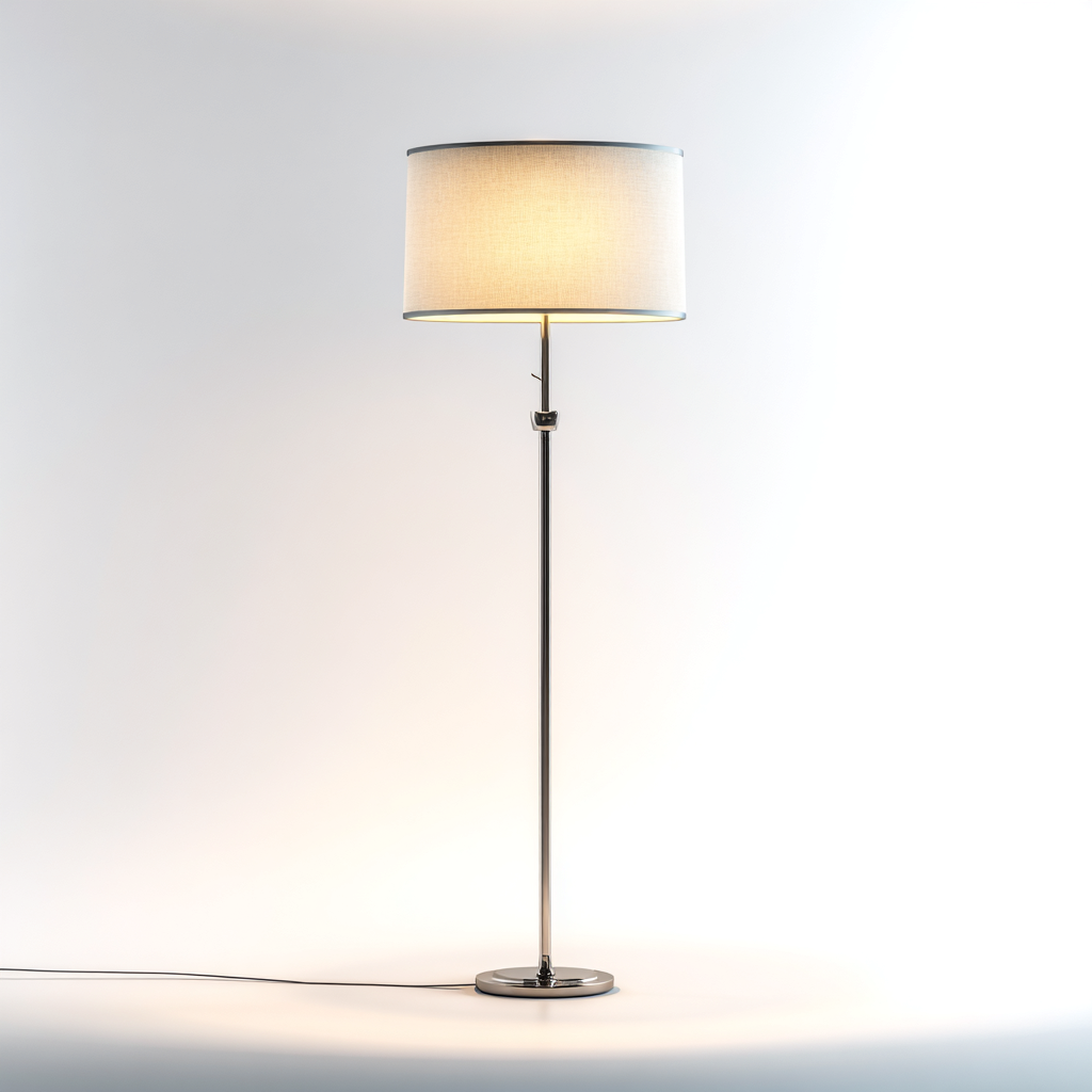 Vloerlamp - metaal en linnen - 40x40x160 cm - wit - modern ontwerp-Havenaro