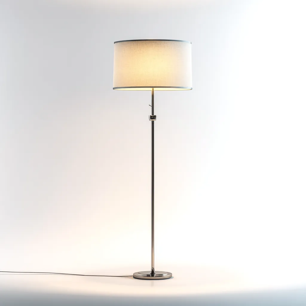 Vloerlamp - metaal en linnen - 40x40x160 cm - wit - modern ontwerp-Havenaro