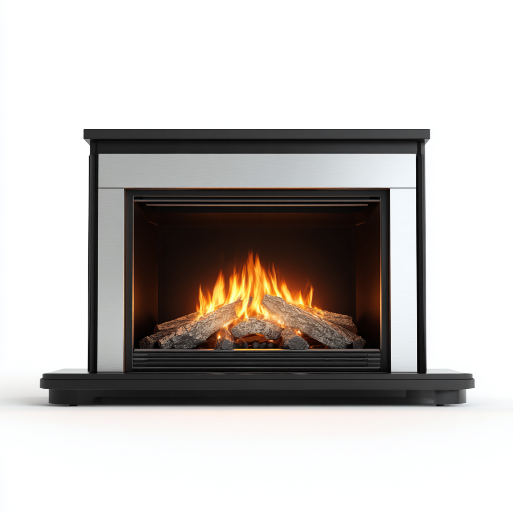 Haard - Metaal en glas - 130x40x90 cm - zwart-zilver - Moderne elektrische vrijstaande stijl-Havenaro