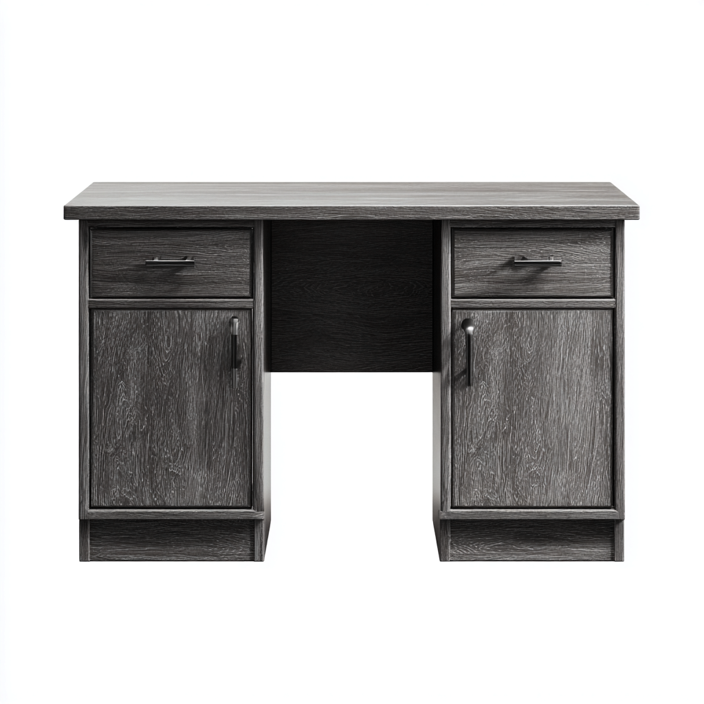Bureau van hout - 135x55x75 cm - grijs - modern design - met opbergruimte-Havenaro