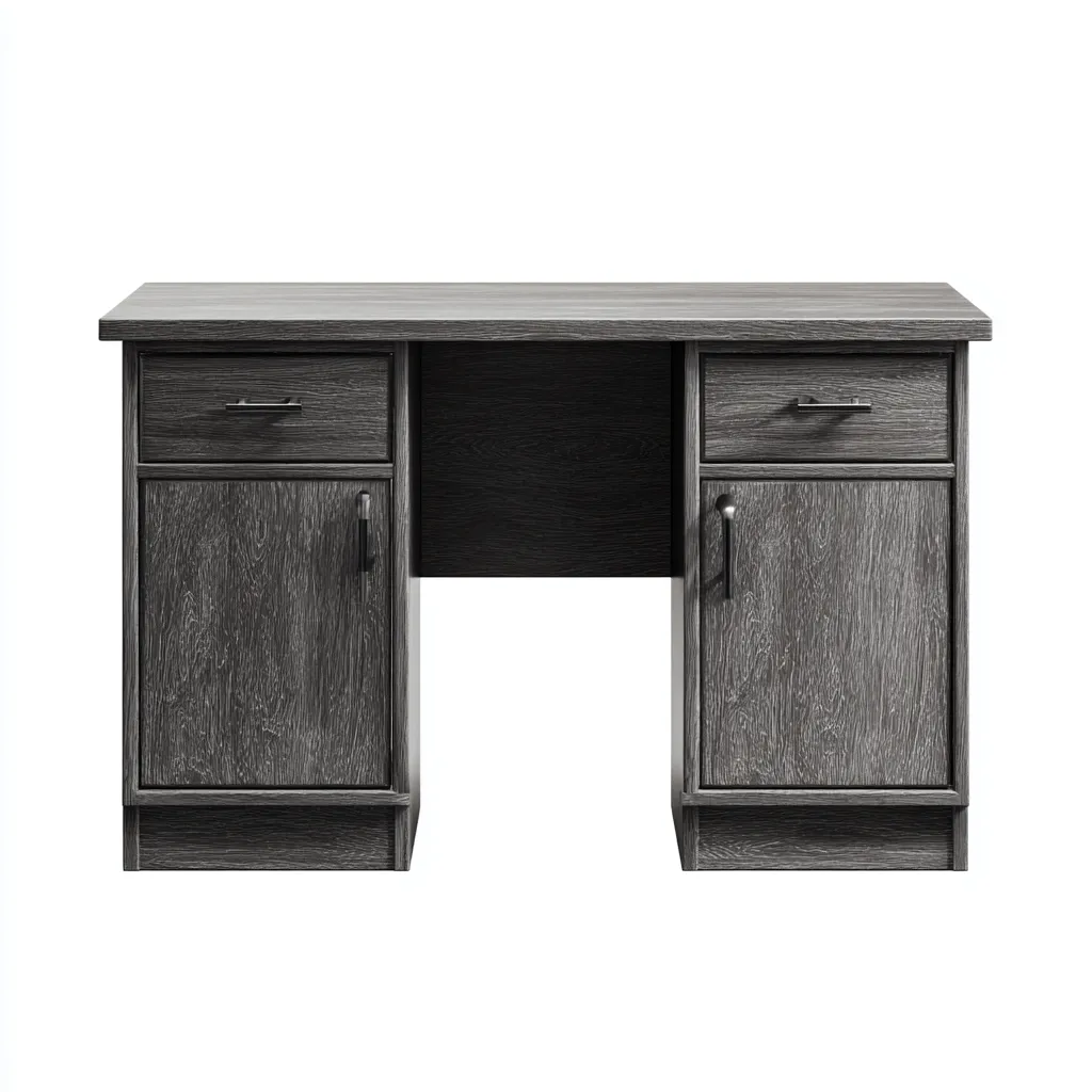 Bureau van hout - 135x55x75 cm - grijs - modern design - met opbergruimte-Havenaro