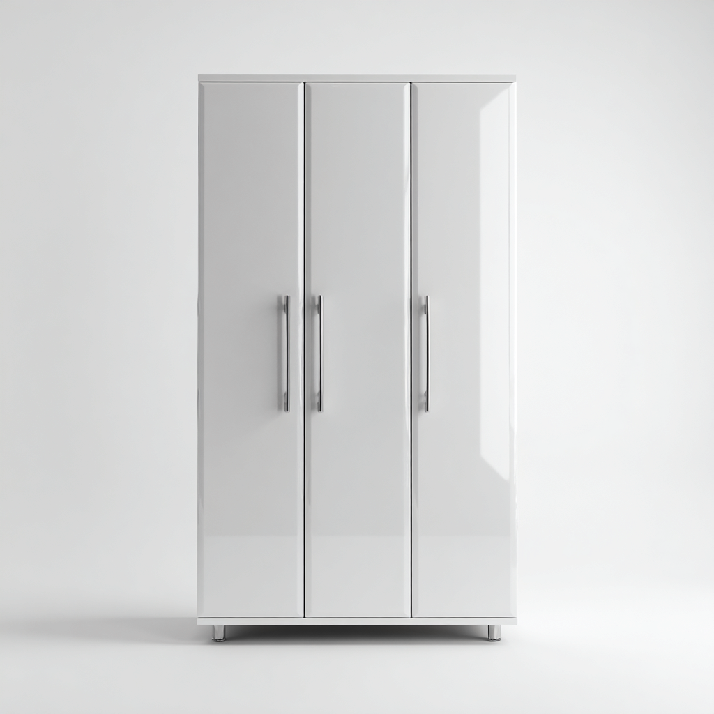 Kledingkast in hout 120x60x200 cm - wit - met draaideuren-Havenaro