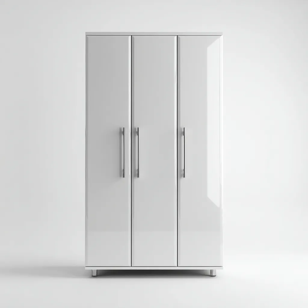 Kledingkast in hout 120x60x200 cm - wit - met draaideuren-Havenaro