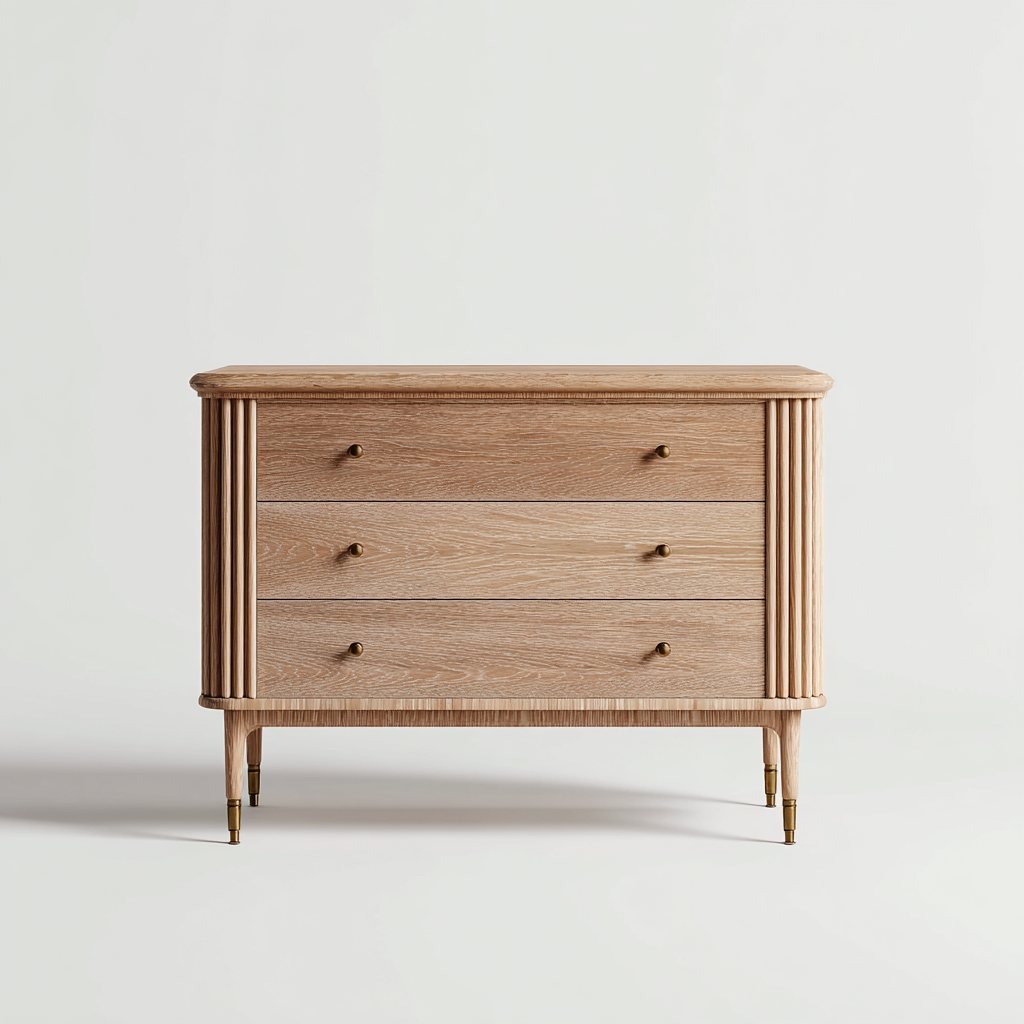 Ladekast voor de hal - hout en metaal - 80x40x85 cm - bruin-goud - modern design-Havenaro