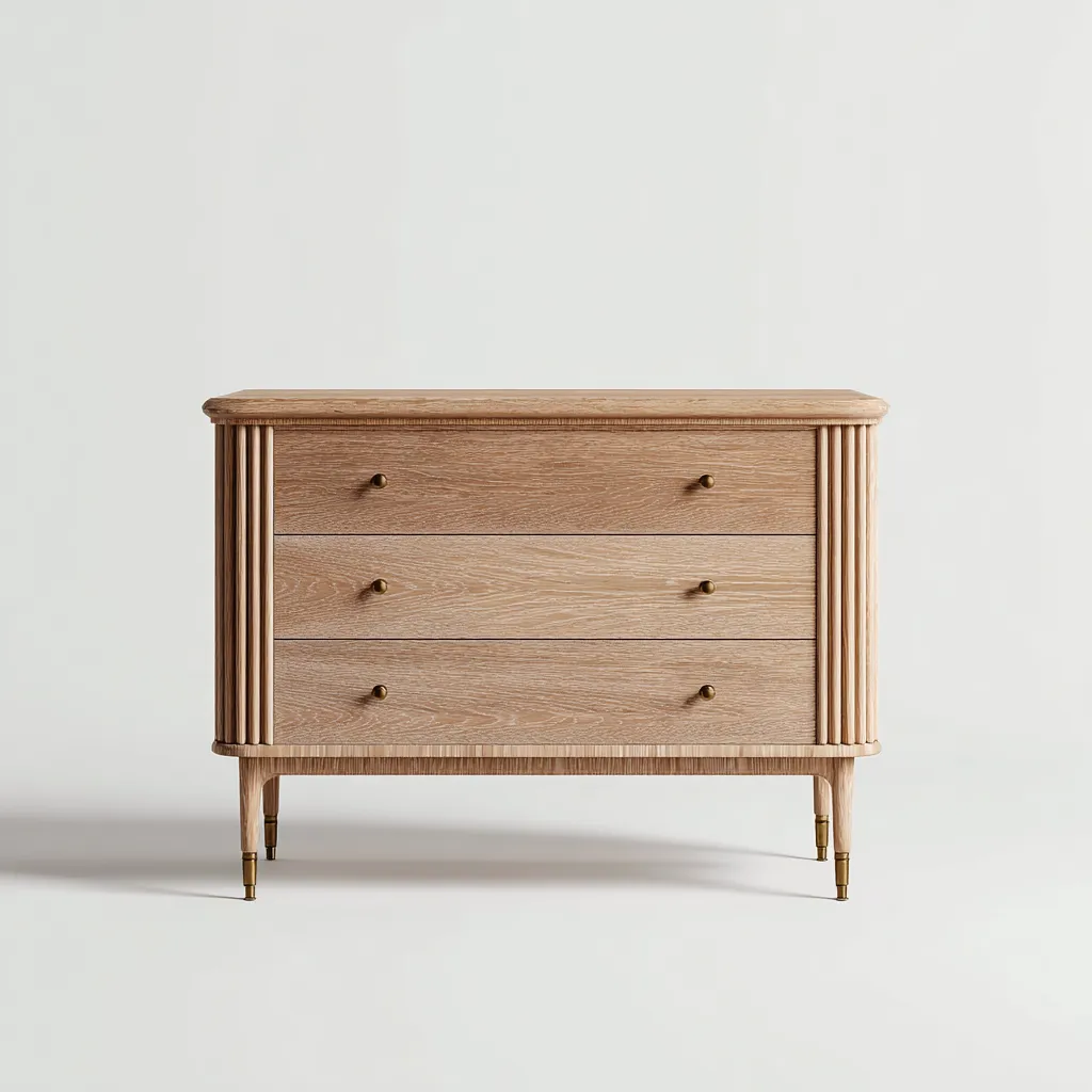 Ladekast voor de hal - hout en metaal - 80x40x85 cm - bruin-goud - modern design-Havenaro